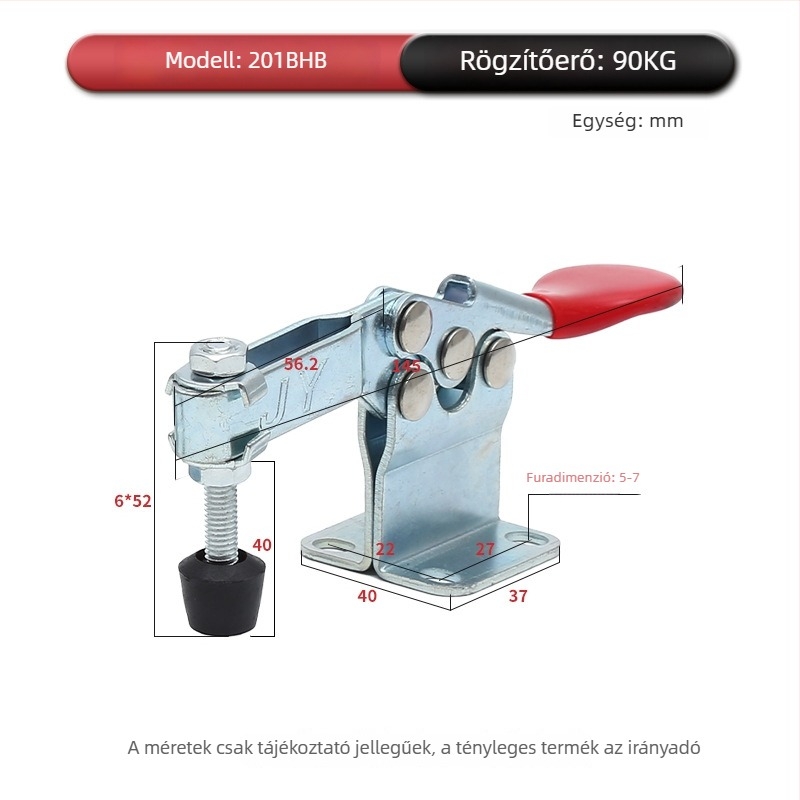 Ipari minőségű vízszintes gyorsfogó hegesztéshez, modellek: 201, 201B, 225D