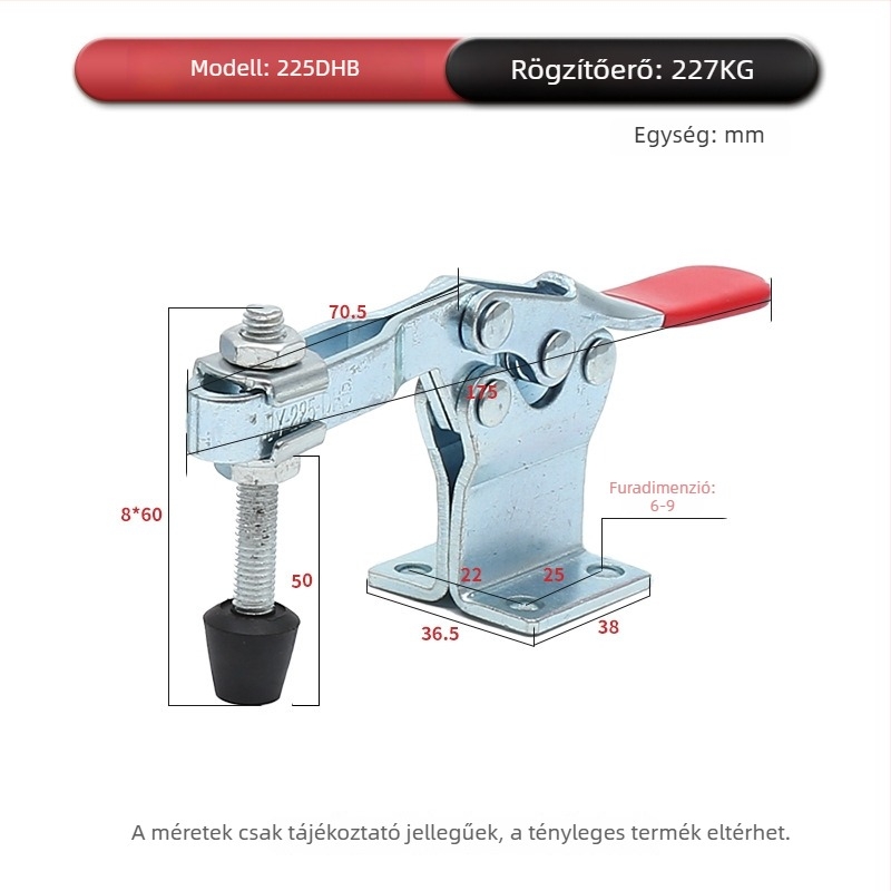 Ipari minőségű vízszintes gyorsfogó hegesztéshez, modellek: 201, 201B, 225D