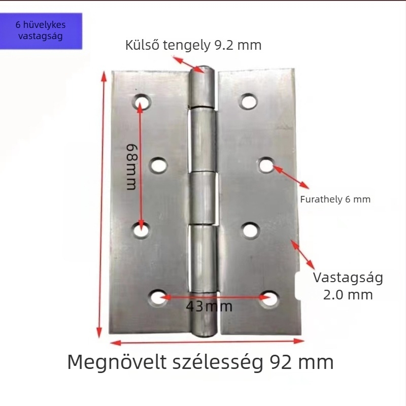 Fa ajtópántok lyukas szemekkel, szekrény- és ablakpántok vasból, összecsukható otthoni használatra