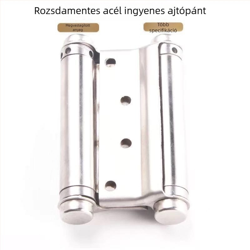 Rozsdamentes acélból készült, kétirányú ajtózsanér, önzáró, 180°-ban hajlítható, síklemez lotus mintával