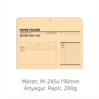 Iplaybox retro papír irodai mappa, A4-es méret, jegyzet- és borítéktárolóval