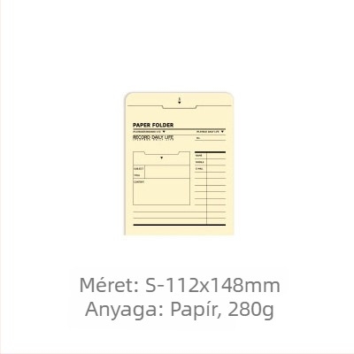 Iplaybox retro papír irodai mappa, A4-es méret, jegyzet- és borítéktárolóval