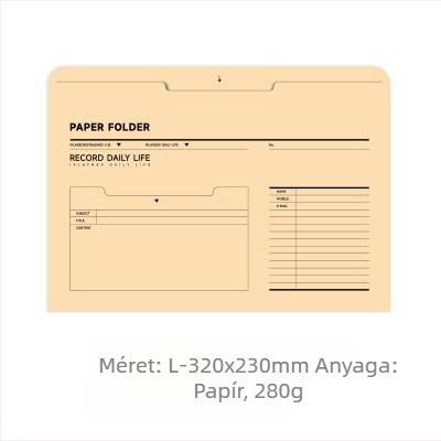 Iplaybox retro papír irodai mappa, A4-es méret, jegyzet- és borítéktárolóval