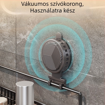 Fali szerelhető tároló – szívóhatású rögzítésű fürdőszobai kozmetikumok és törölközők rendezője