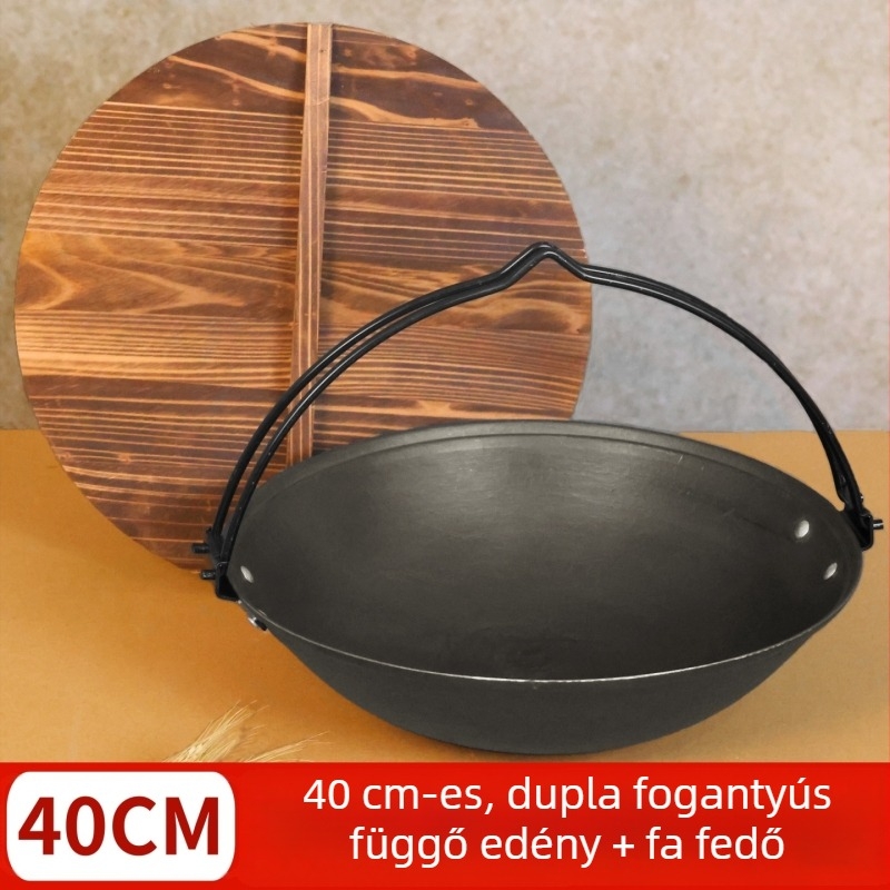 Retro stílusú vasöntvény függő edény forró pothoz – otthoni és professzionális használatra
