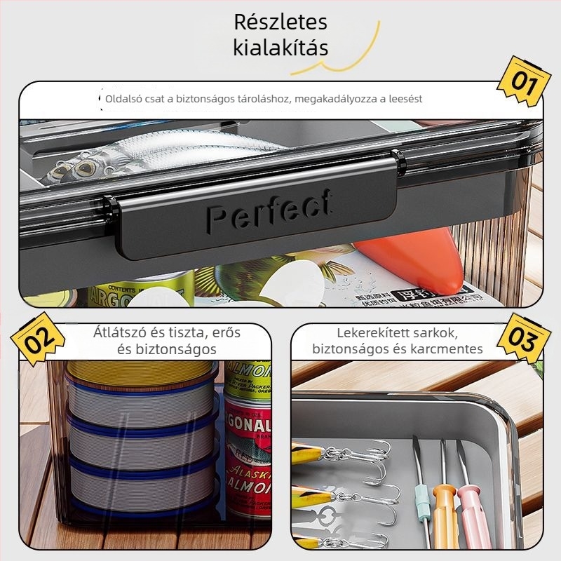 Nagy méretű, kétszintes horgász felszerelés doboz – nagy kapacitású tároló, kiegészítők és otthoni eszközök számára