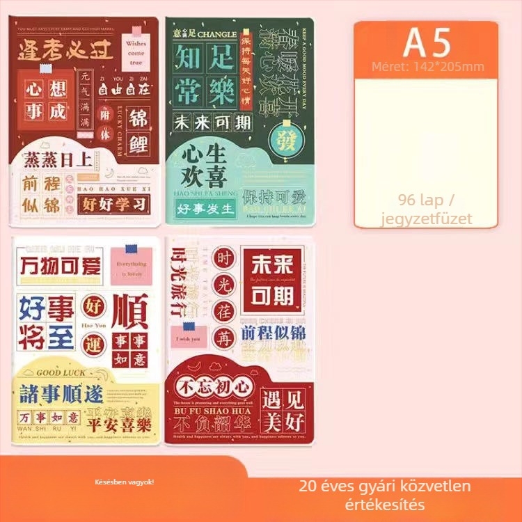 A5-ös notesz puha PVC borítóval, szalma-pulp papír, ragasztó kötés, Instagram-stílus