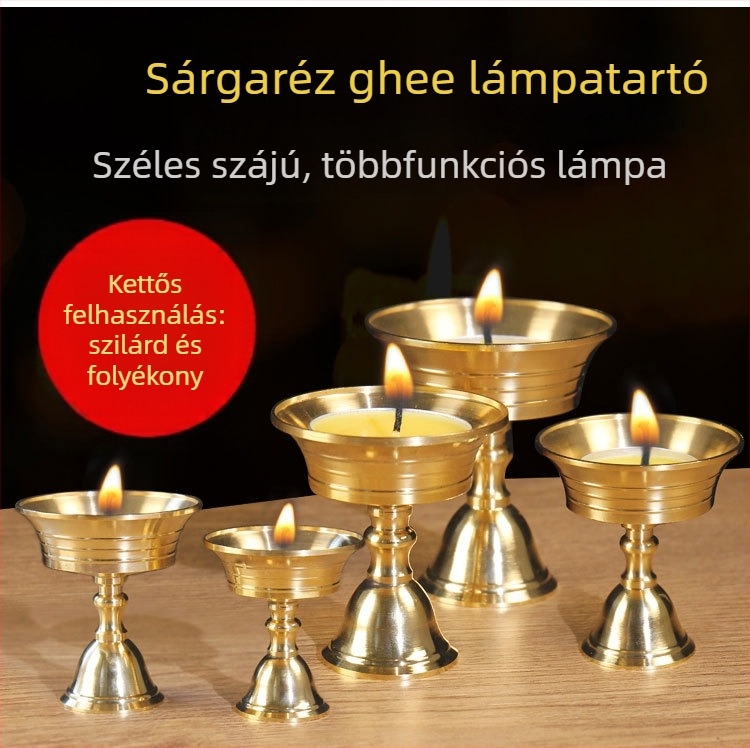 Sárgaréz vajlámpa tartó, alap lámpához és olajlámpához, otthoni dekorációhoz