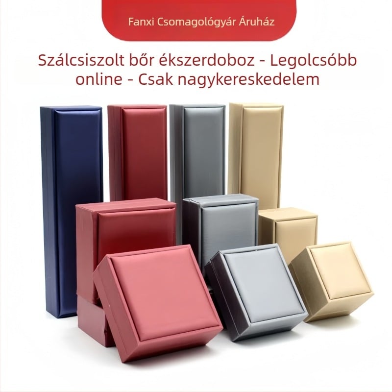 Texturált PU bőr ékszerdoboz gyűrűknek, nyakláncoknak, fülbevalóknak, karkötőknek és medáloknak