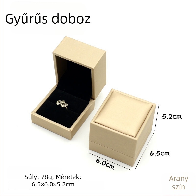 Texturált PU bőr ékszerdoboz gyűrűknek, nyakláncoknak, fülbevalóknak, karkötőknek és medáloknak