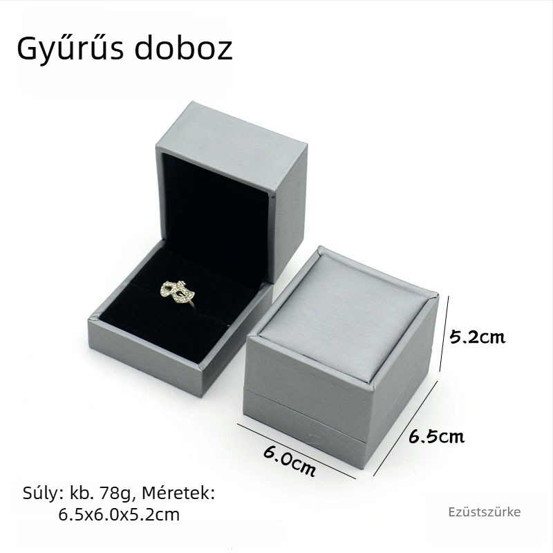 Texturált PU bőr ékszerdoboz gyűrűknek, nyakláncoknak, fülbevalóknak, karkötőknek és medáloknak