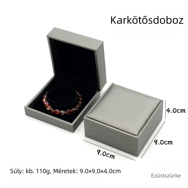 Texturált PU bőr ékszerdoboz gyűrűknek, nyakláncoknak, fülbevalóknak, karkötőknek és medáloknak