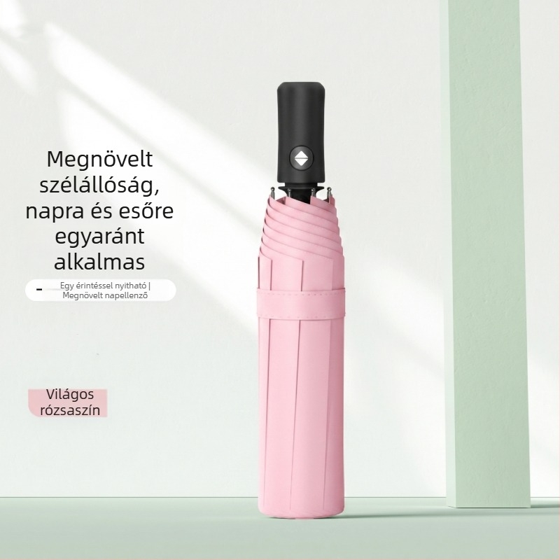 60-ágú automata napernyő, megnagyobbított és megvastagodott, UV védelem, kettős használat napsütésre és esőre, testre szabható