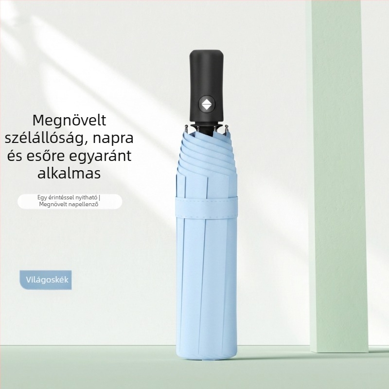 60-ágú automata napernyő, megnagyobbított és megvastagodott, UV védelem, kettős használat napsütésre és esőre, testre szabható