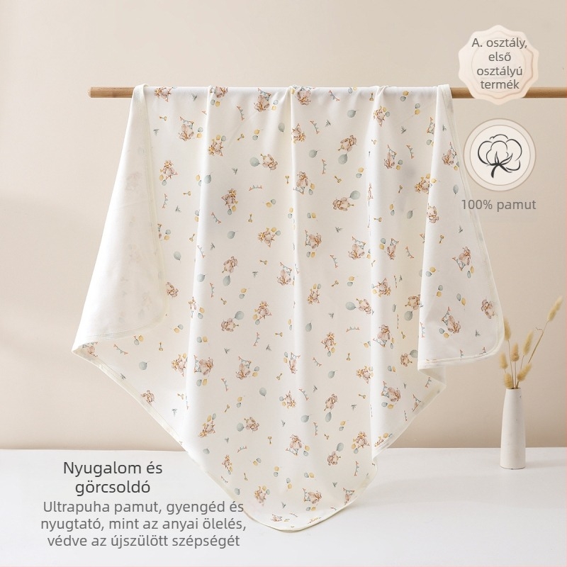 Újszülött babát beburkoló kendő, 100% pamut, vékony, tavasz–nyár