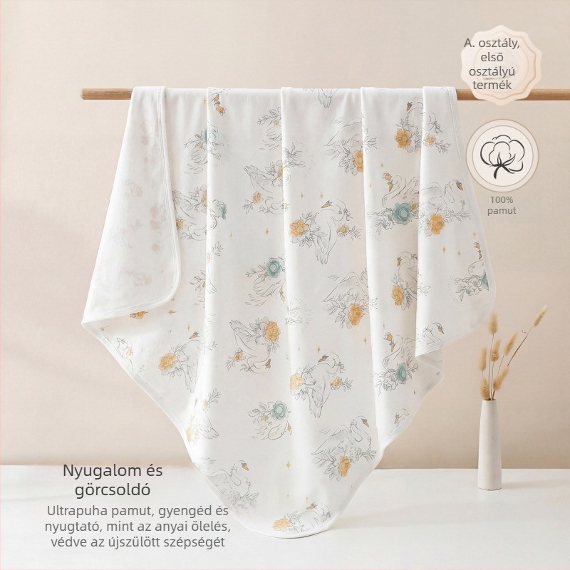 Újszülött babát beburkoló kendő, 100% pamut, vékony, tavasz–nyár