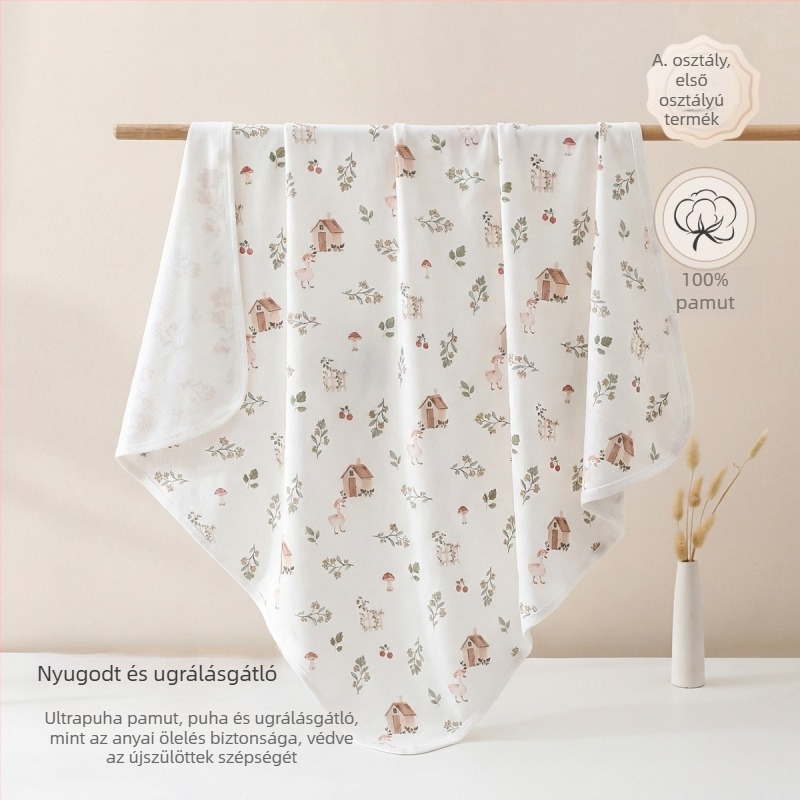 Újszülött babát beburkoló kendő, 100% pamut, vékony, tavasz–nyár