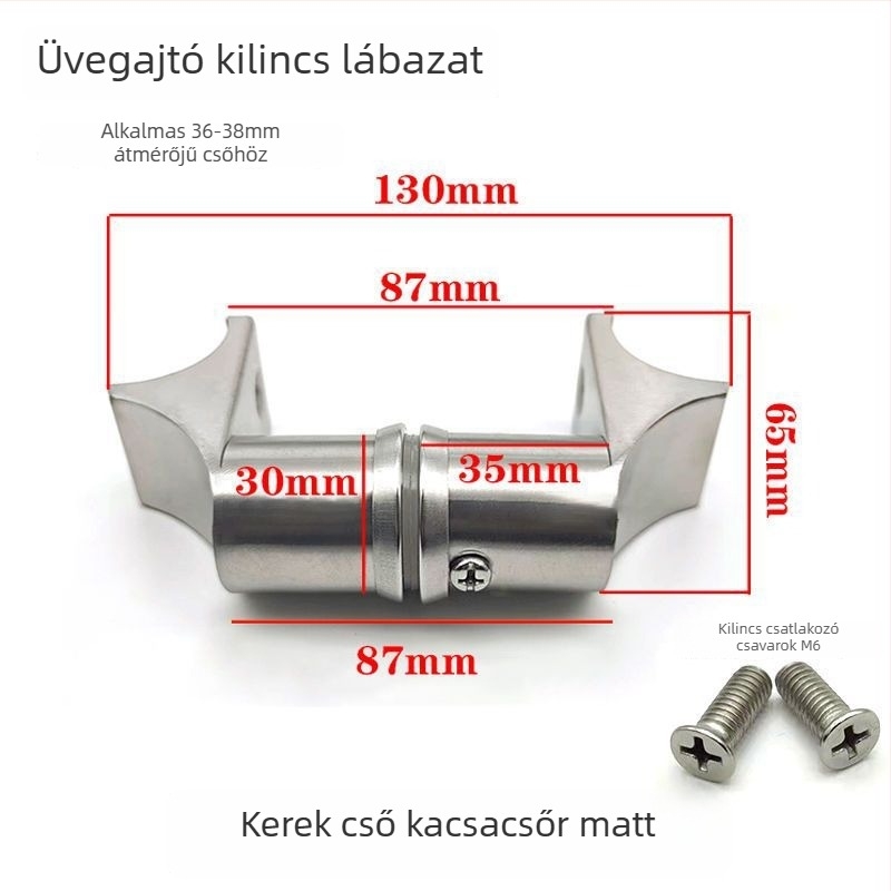 Rozsdamentes acélból készült tolóajtó fogantyú-kiegészítő, négyzetes cső, kefés felület