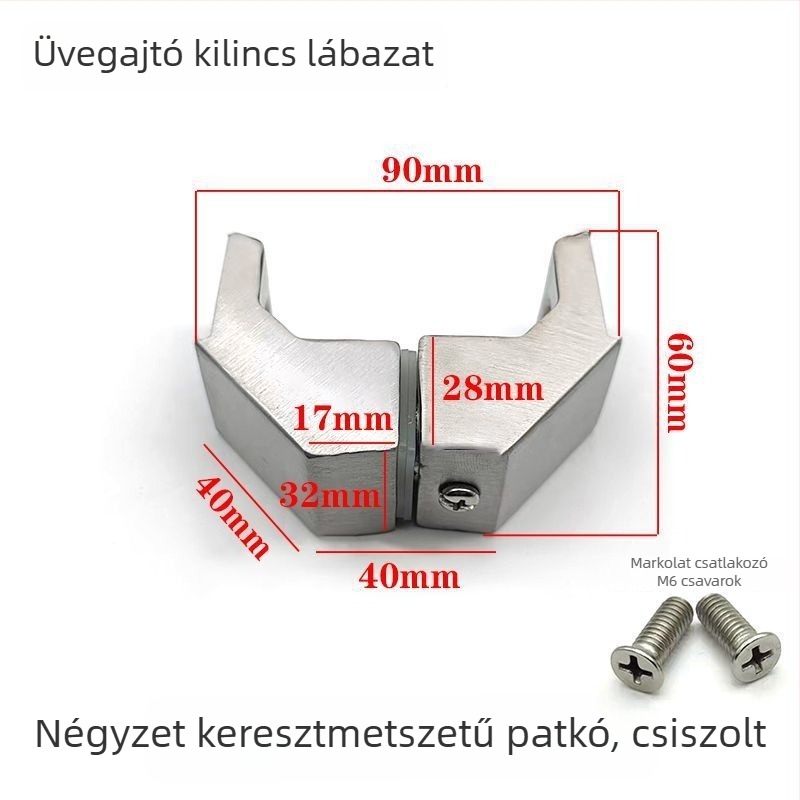 Rozsdamentes acélból készült tolóajtó fogantyú-kiegészítő, négyzetes cső, kefés felület