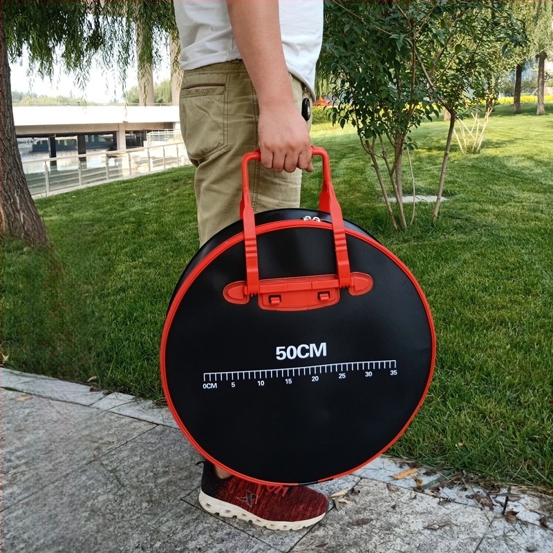 55 cm-es kerek, összecsukható horgász felszerelés táska, vízálló és kopásálló