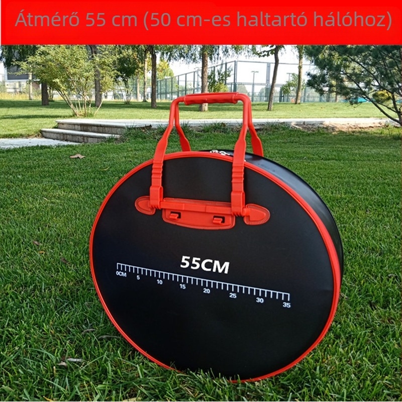 55 cm-es kerek, összecsukható horgász felszerelés táska, vízálló és kopásálló