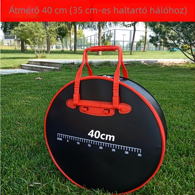 55 cm-es kerek, összecsukható horgász felszerelés táska, vízálló és kopásálló