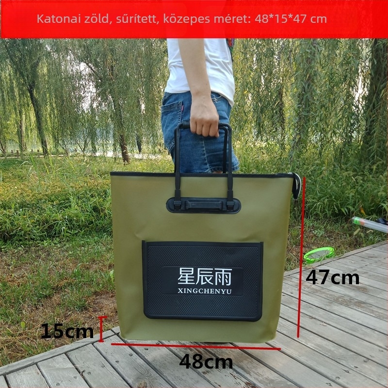 55 cm-es kerek, összecsukható horgász felszerelés táska, vízálló és kopásálló