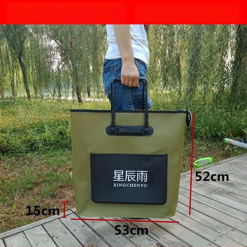55 cm-es kerek, összecsukható horgász felszerelés táska, vízálló és kopásálló