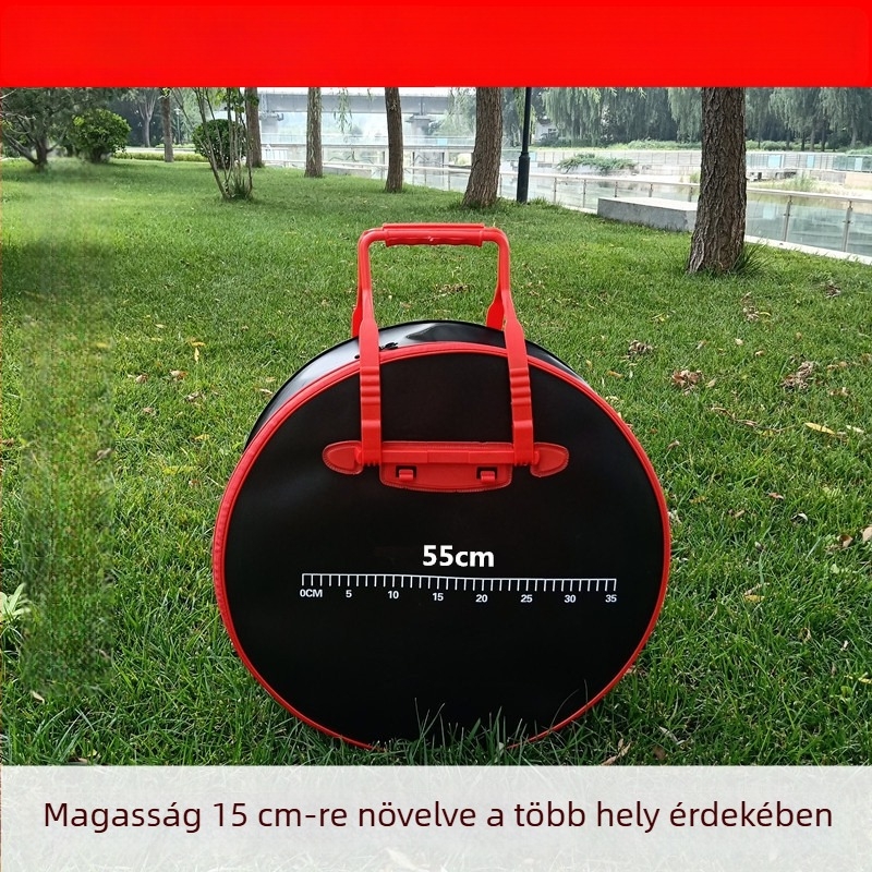 55 cm-es kerek, összecsukható horgász felszerelés táska, vízálló és kopásálló