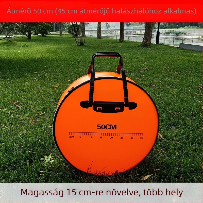 55 cm-es kerek, összecsukható horgász felszerelés táska, vízálló és kopásálló