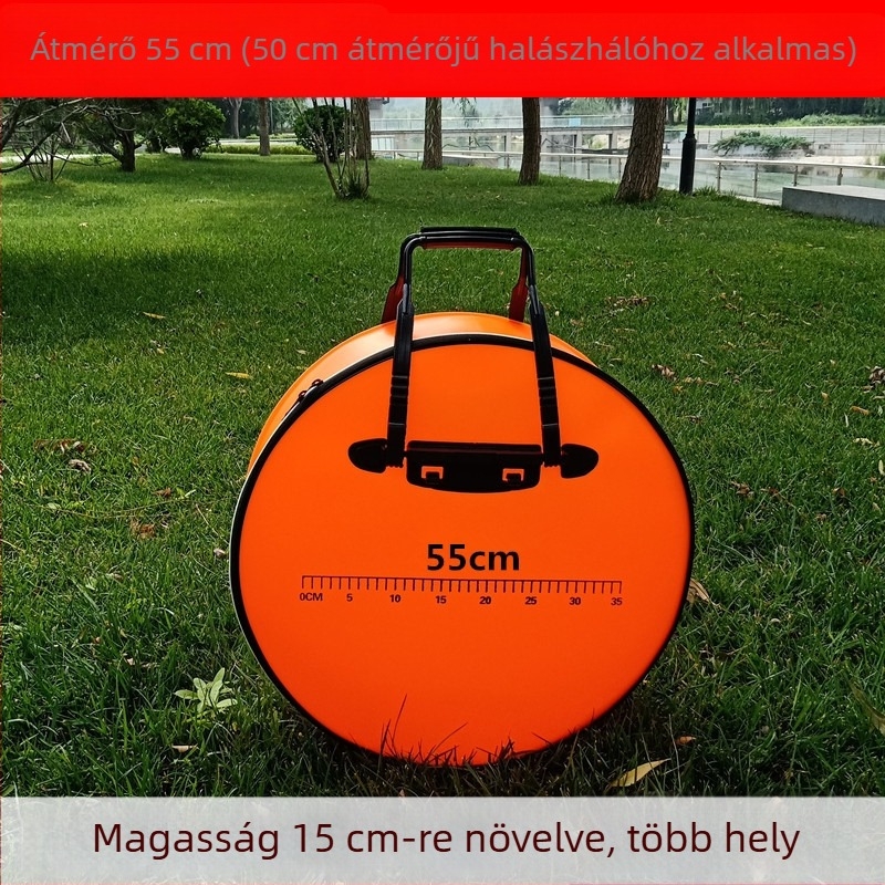 55 cm-es kerek, összecsukható horgász felszerelés táska, vízálló és kopásálló