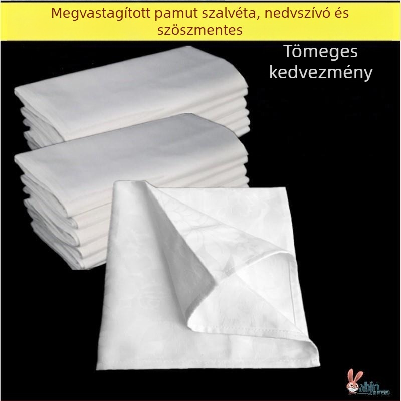 Szöszmentes fehér edénytisztító kendő, edényekhez és poharakhoz, törlő- és polírozó kendő