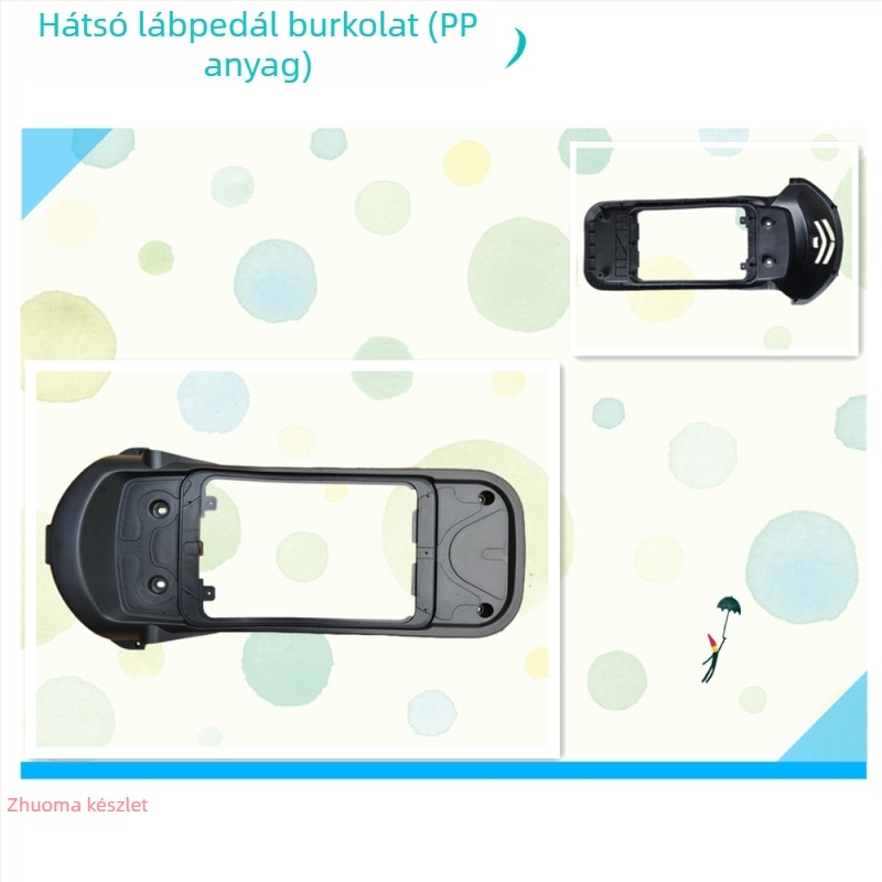 Elektromos robogó külső burkolat készlet: műanyag burkolat, világítótestek, lámpabúrák, ülés formájú vödör, üléspárna, pedálok, sárvédők