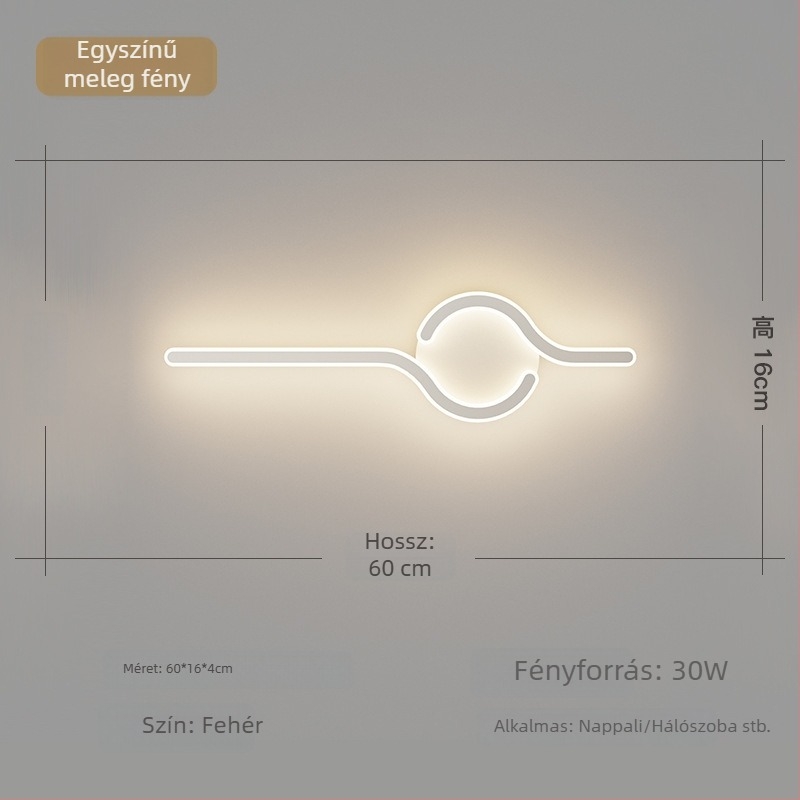 Minimalista falikar nappalira és a televízió mögötti falhoz, megfelelő a folyosón és a lépcsőn; meleg, személyre szabott hálószobai éjjeli lámpa.