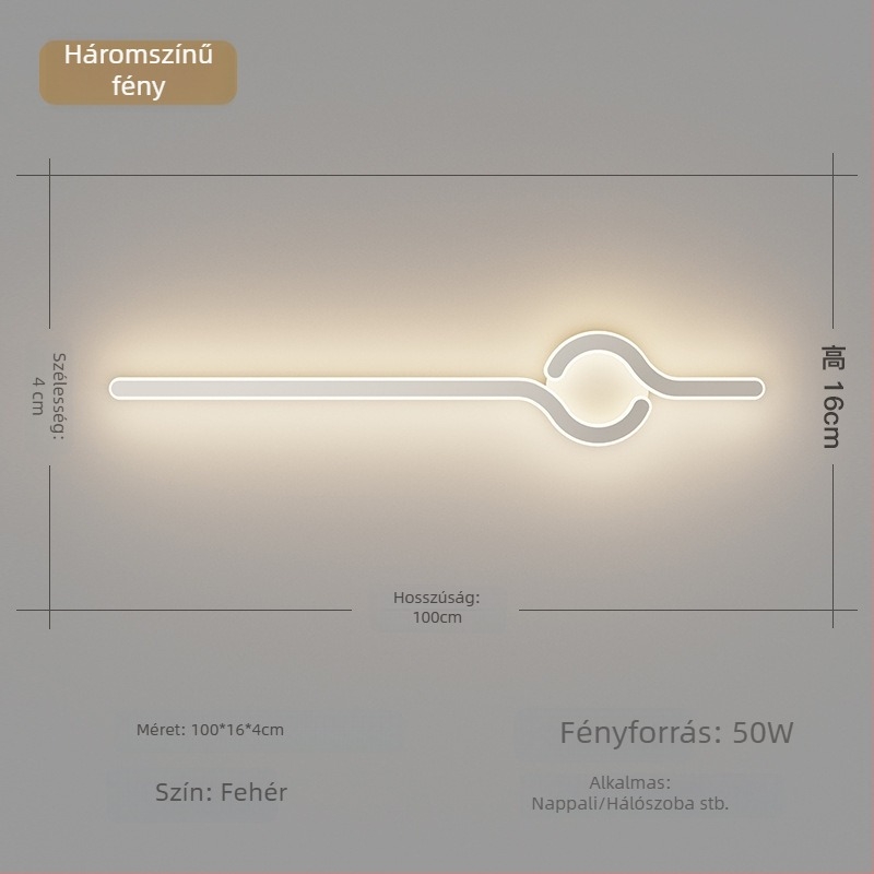 Minimalista falikar nappalira és a televízió mögötti falhoz, megfelelő a folyosón és a lépcsőn; meleg, személyre szabott hálószobai éjjeli lámpa.