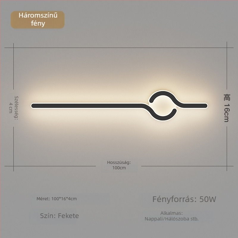 Minimalista falikar nappalira és a televízió mögötti falhoz, megfelelő a folyosón és a lépcsőn; meleg, személyre szabott hálószobai éjjeli lámpa.