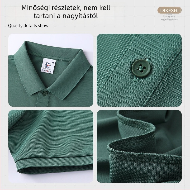 Személyre szabott ice silk polo ing férfiaknak — rövid ujjú munkaruházat logóval, gyorsan száradó nyári póló
