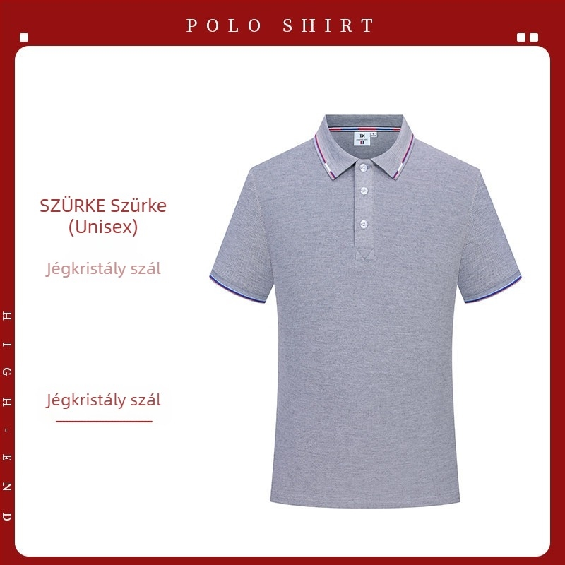 Személyre szabott ice silk polo ing férfiaknak — rövid ujjú munkaruházat logóval, gyorsan száradó nyári póló
