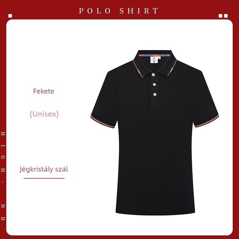 Személyre szabott ice silk polo ing férfiaknak — rövid ujjú munkaruházat logóval, gyorsan száradó nyári póló