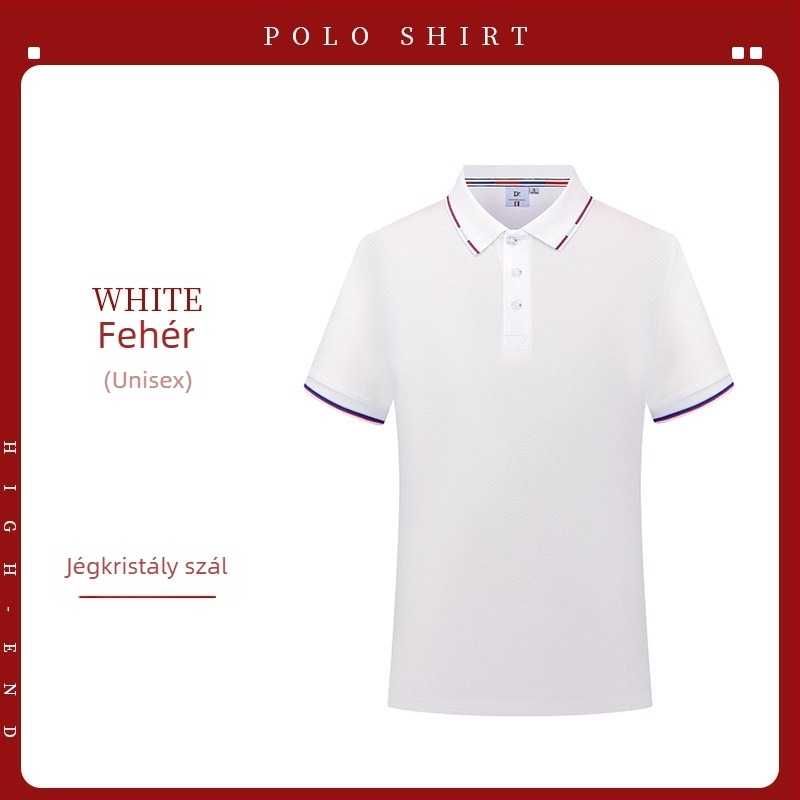 Személyre szabott ice silk polo ing férfiaknak — rövid ujjú munkaruházat logóval, gyorsan száradó nyári póló