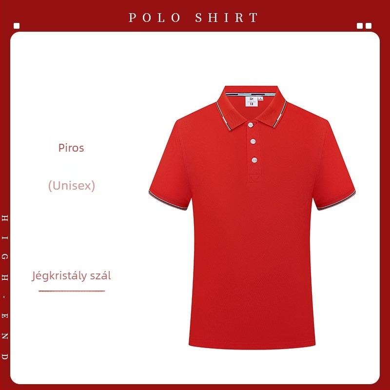Személyre szabott ice silk polo ing férfiaknak — rövid ujjú munkaruházat logóval, gyorsan száradó nyári póló