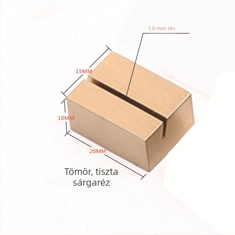 Sárgaréz kártyatartó és árcímke tartó, 25 mm, asztali állvány