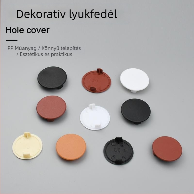 12 mm dekoratív dugófej, 8 mm-es csavarfedél – műanyag falnyílásfedő