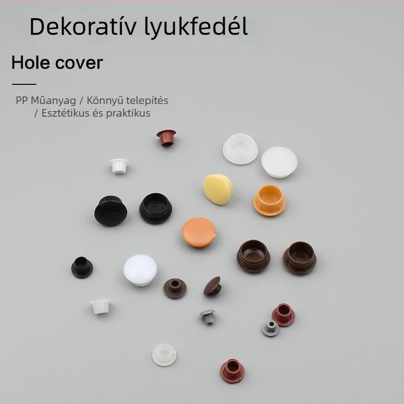 12 mm dekoratív dugófej, 8 mm-es csavarfedél – műanyag falnyílásfedő