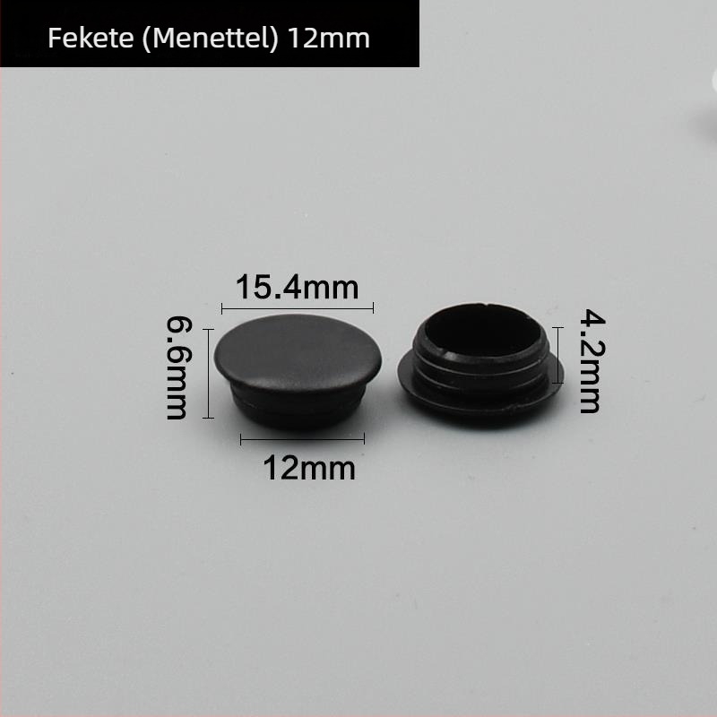12 mm dekoratív dugófej, 8 mm-es csavarfedél – műanyag falnyílásfedő