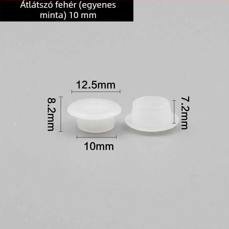 12 mm dekoratív dugófej, 8 mm-es csavarfedél – műanyag falnyílásfedő
