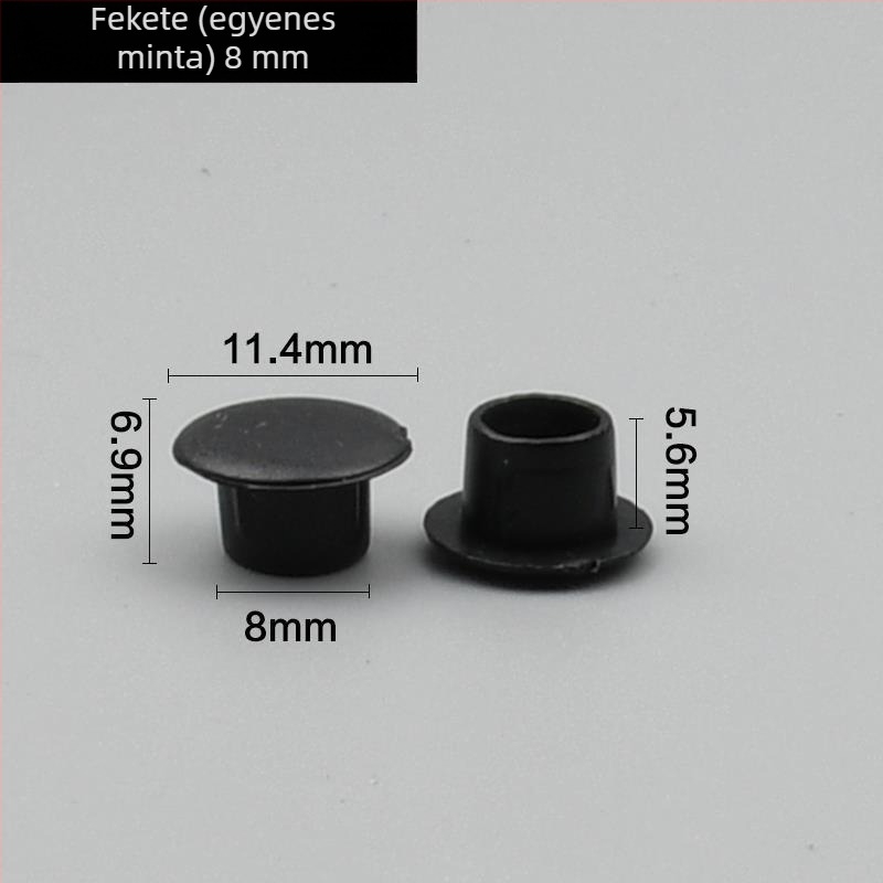 12 mm dekoratív dugófej, 8 mm-es csavarfedél – műanyag falnyílásfedő