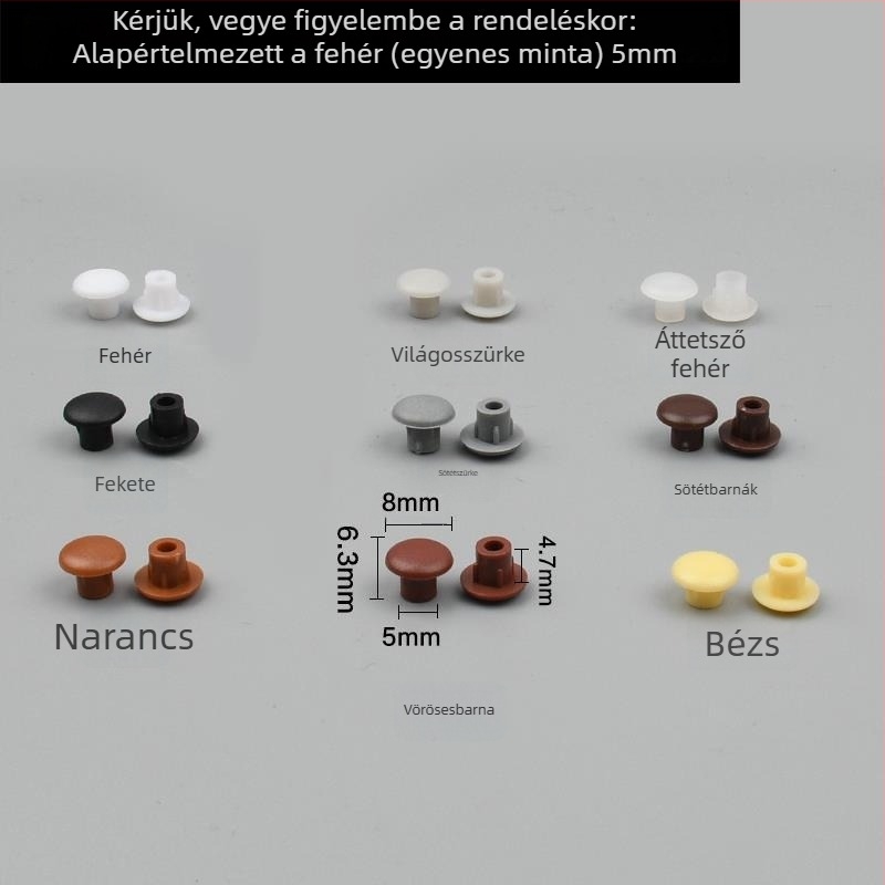 12 mm dekoratív dugófej, 8 mm-es csavarfedél – műanyag falnyílásfedő