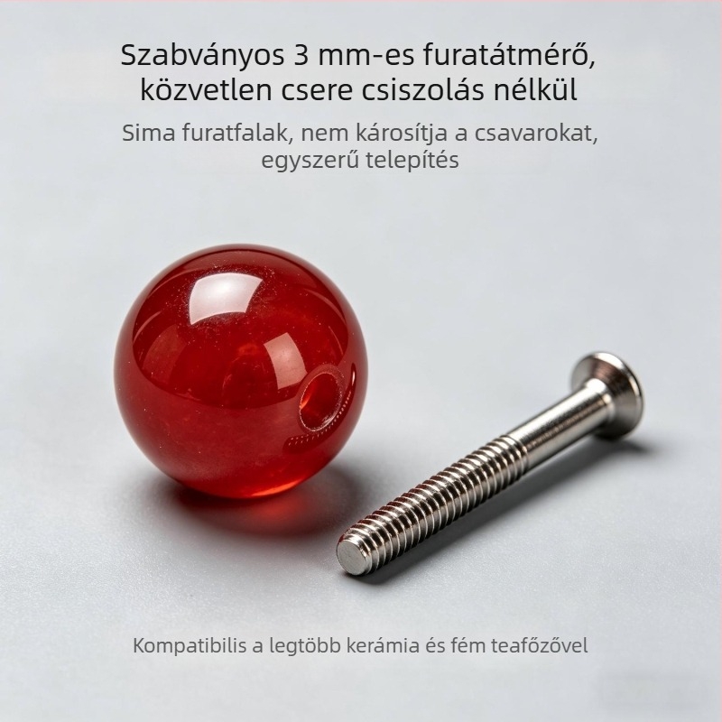 Teáskanna fedélgombhoz szánt kiegészítő természetes ásványgyöngyökkel, 3 mm-es lyukátmérő