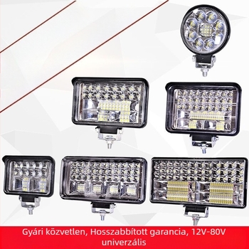 Alumínium házú LED-reflektor járművekhez – univerzális 12-80V, autókra, teherautókra, ásógépekre, mezőgazdasági járművekre és targoncákra